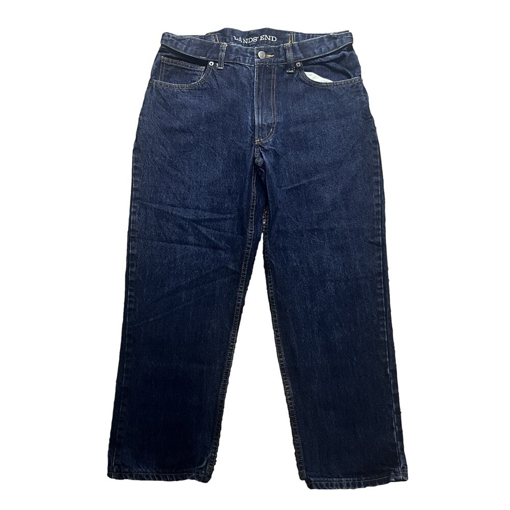 Lands’ End Jeans Men’s 33 Traditional Fit Dark Wash Denim NWOT Classic Straight
